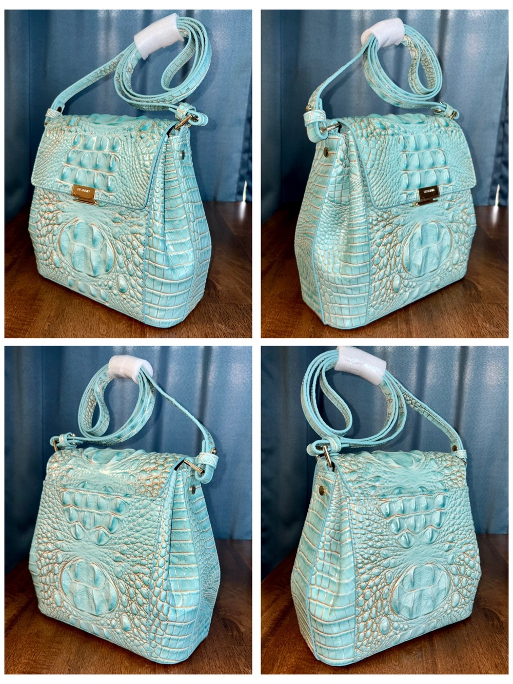 Brahmin NWOT Margo - Waterfall - 3 FULL EYES - Metallic - Gorgeous - Picture 6 of 16